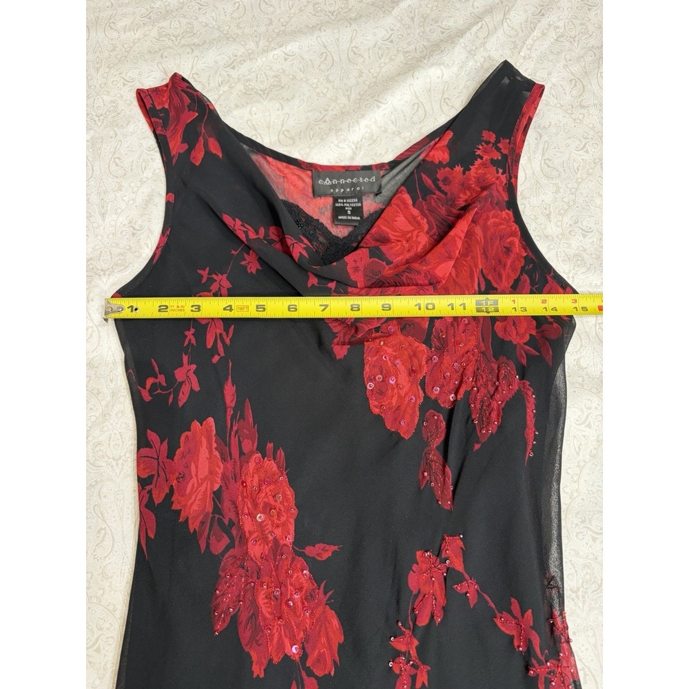 Y2K Connected Floral Fairy Grunge Cowl Neck Handkerchief Hem Dress S Whimsigoth - Picture 11 of 13